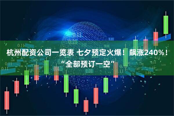 杭州配资公司一览表 七夕预定火爆！飙涨240%！“全部预订一空”